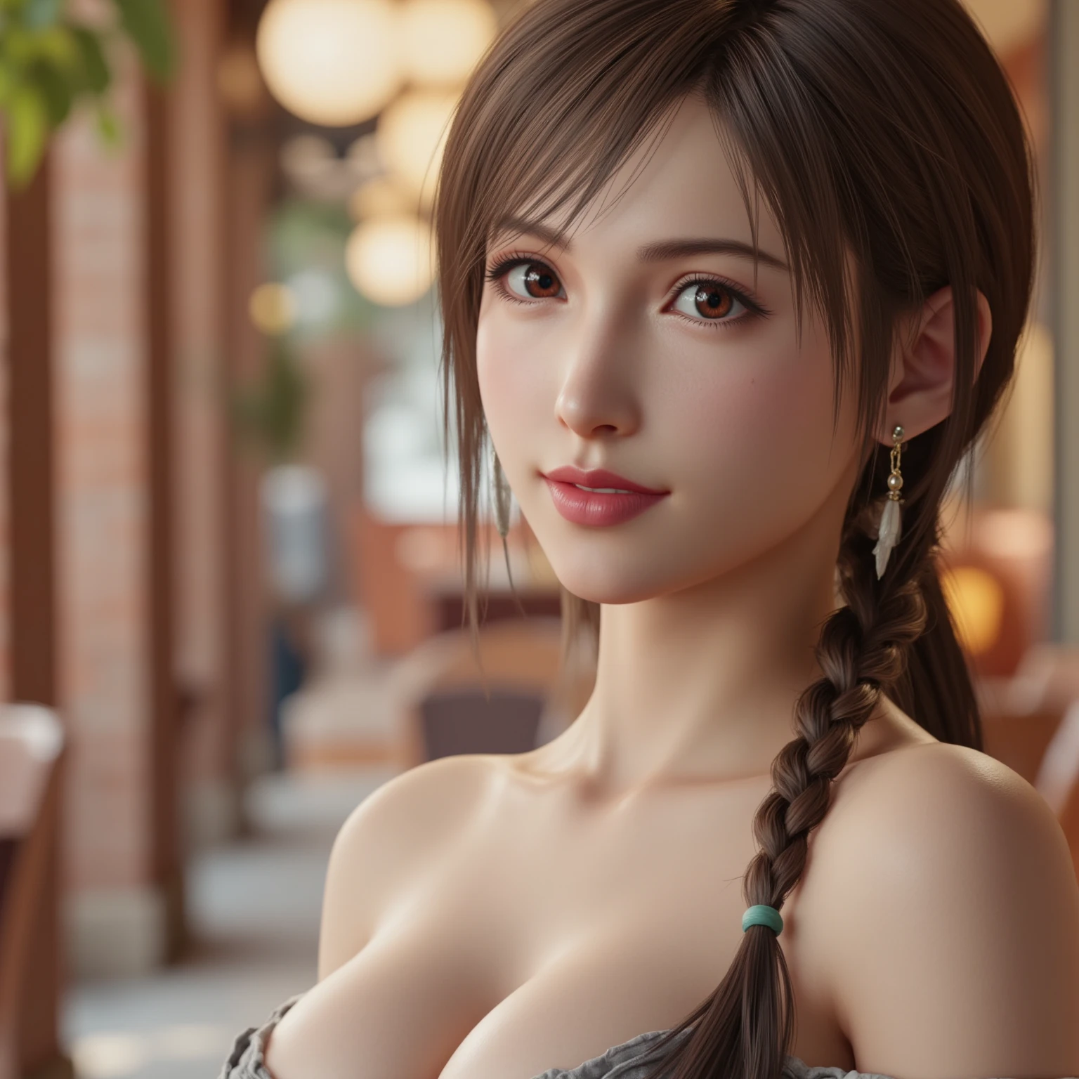 ((Best quality, 8k, Masterpiece :1.3)), 1girl, Pretty woman with emphasizing slender abs :1.3, (random hairstyles, Huge breasts :1.2), Casual outfit :1.2, Indoor, Ultra-detailed face, Detailed eyes, Double eyelid --auto --s2