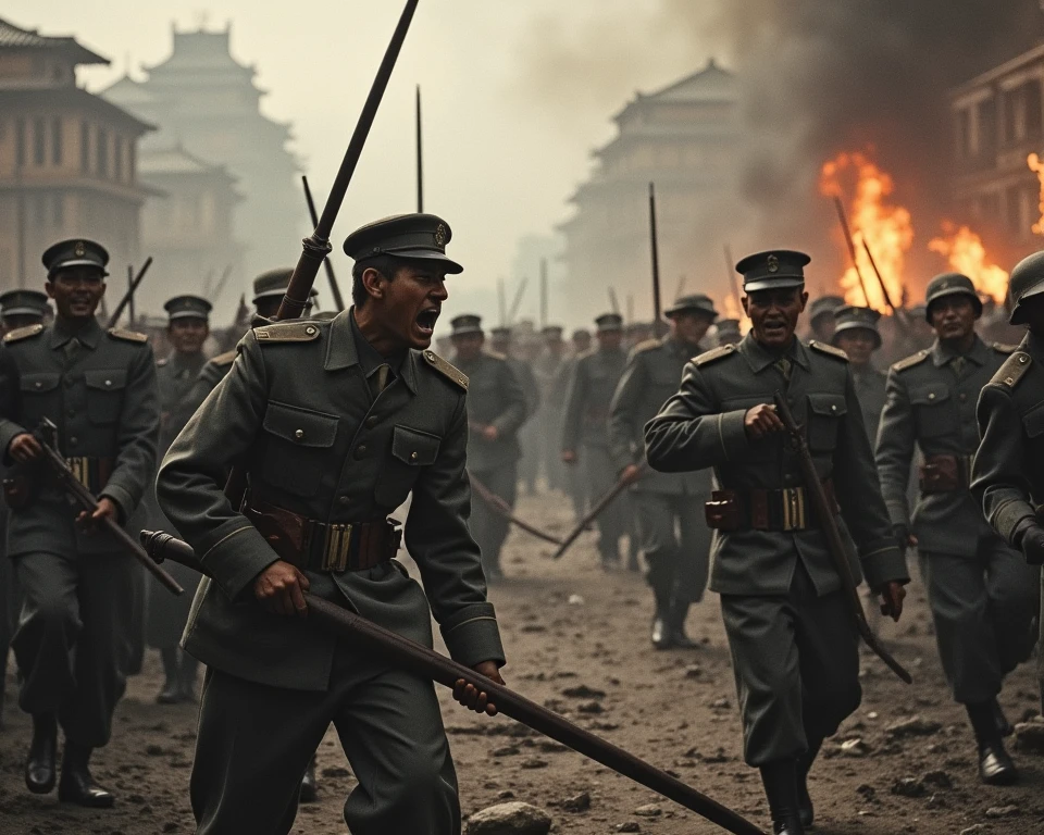 Ancient Chinese soldiers fought with European soldiers，In the forest