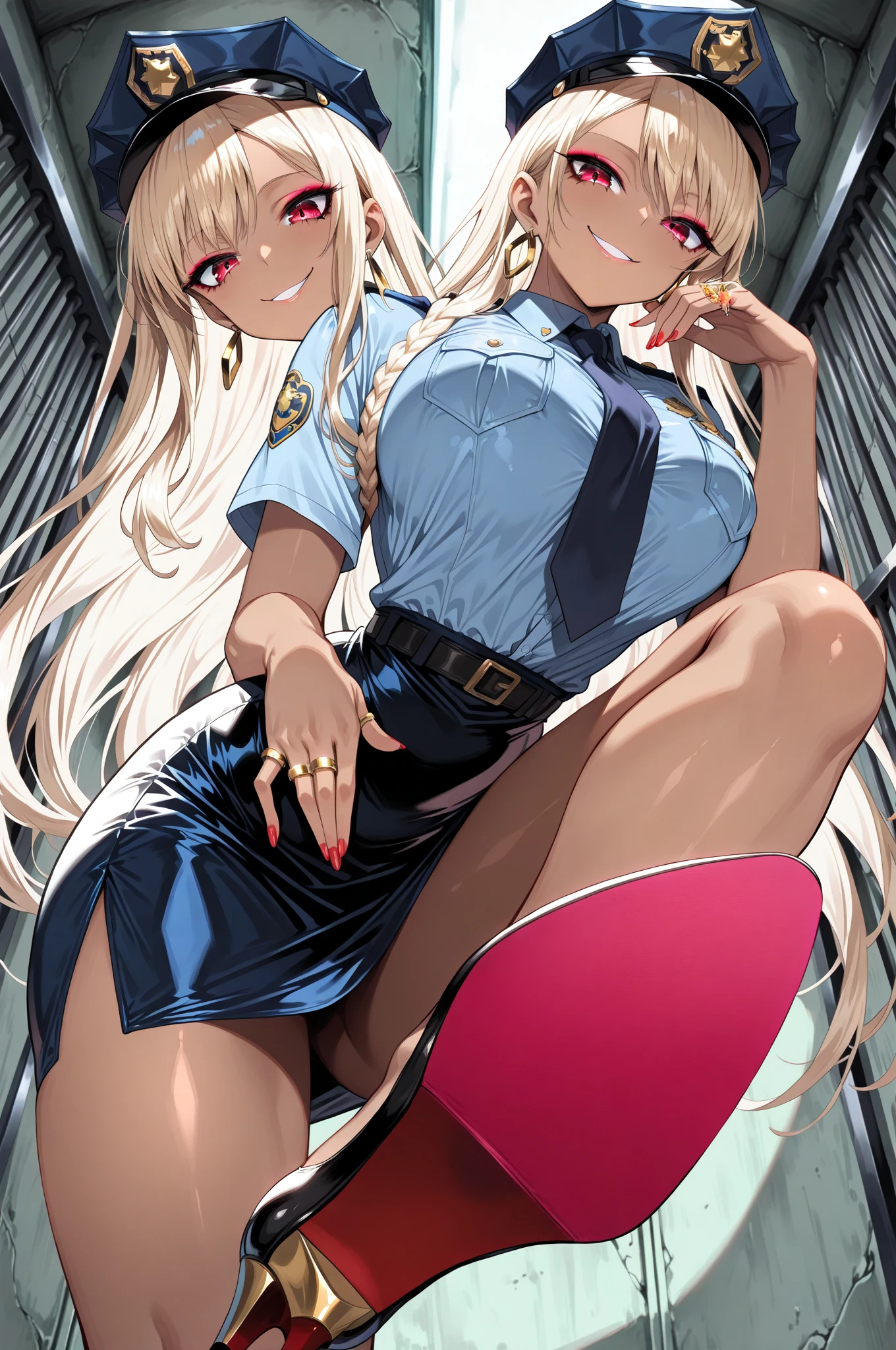 Woman, excited, (female in heat) very horny, Age 22,(long blonde and very messy hair) well-defined face and eyes, 4K, red lipgloss stick, with various accessories on the body, realistic hair, (torn abdomen)), long, toned and well-defined arms and legs, (she has piercing) in the navel and various other accessories around the body, (medium breasts), excessive sweat, ((glowing light blue eyes)), choker, very sexy, (((perfect well defined body , without panties or bra showing off her beautiful breasts, in a cleavage, wearing a dark blue dress with x-shaped straps))),,orgasming(())(sensual cleavage),She is wearing transparent white sleeves on her arms with her shoulders showing, tatoo, ahegao, face perfect bem detalhado, Feet and hands well detailed with a transparent white sock just above the knee with black straps on the thighs, ((very sexy)), face perfect, She is without panties, showing a beautiful little vagina, (ela está sitting com o vestido levemente levantado, showing off your beauty, small, well-defined vagina, (shaved), blushed, horny face, juice dripping from pussy (high leather boots, (wet with sweat) muito excited, oozing semen from vagina very realistic and well designed, work of art, high qualiy, 4K, High definition, (orgasming), tramp, delicious, safada, (sitting), submissa, Masturbating, your well-defined anus, small, well-defined and realistic vagina, oozing a lot of white sperm from the vagina and anus, with tears in your eyes, (crying with pleasure) muito excited com esperma escorrendo na boca