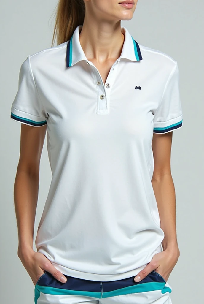 a woman whith horas tail in a white shirt and jeans posing for a picture, wearing polo shirt, plain white tshirt, collared shirt, white uniform, white tshirt, wearing white shirt, wearing a white shirt, casual white garment, short sleeves, academic clothing, white shirts, white clothing, white shirt, fine white shirt, white t-shirt, white t - shirt, school uniform