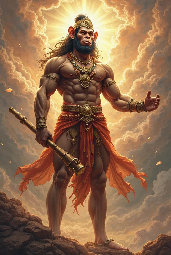 Bhagwan hanuman holding gada full body charecter