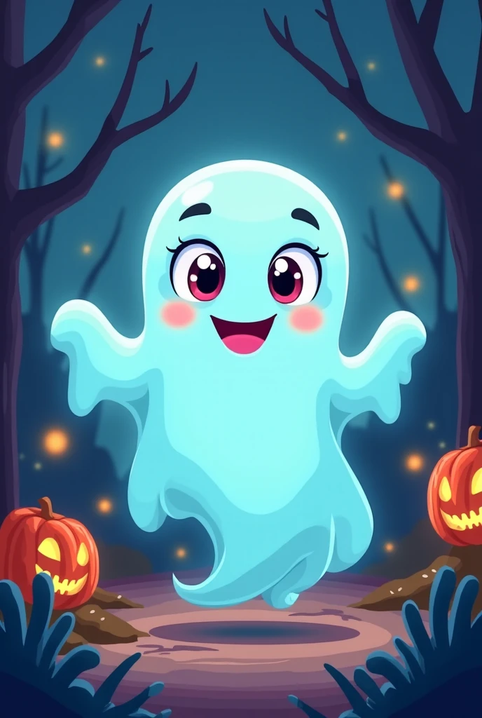 A Halloween sheet ghost with unnu ears and an Easter egg motif