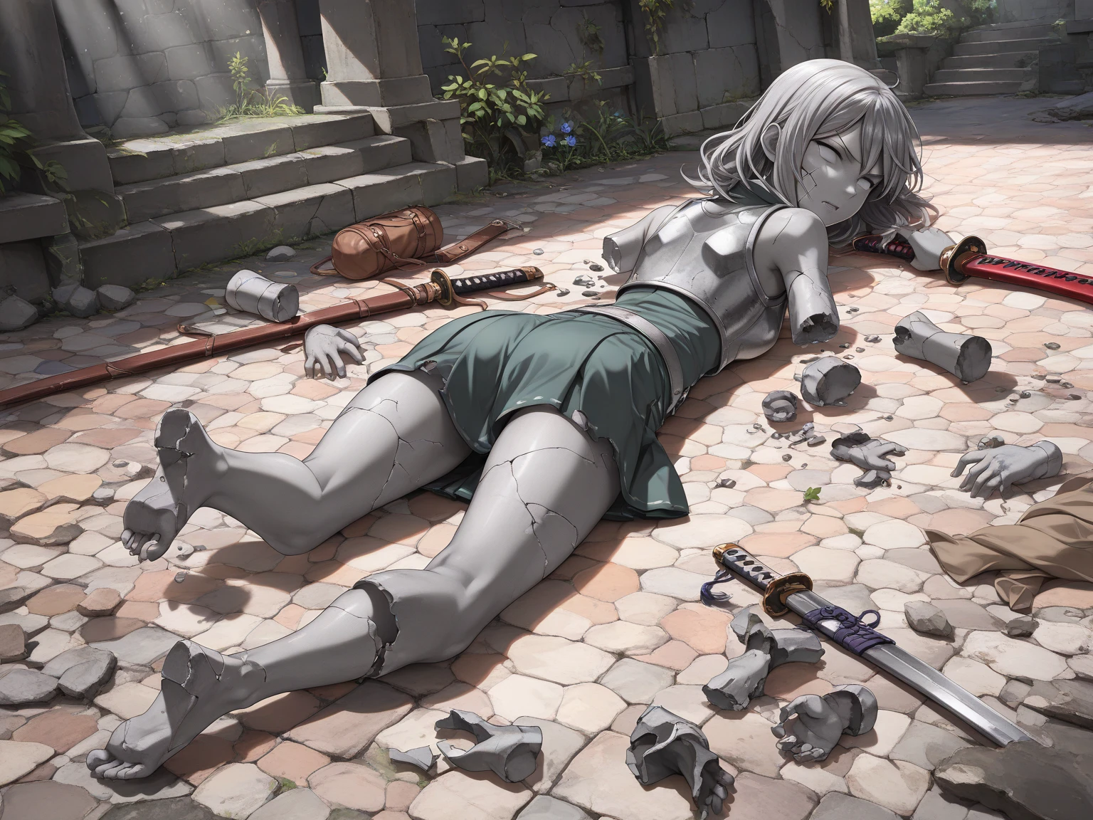 hand drawn art, conceptual art, Detailed sketch, sketch, Manga art style、Edgy lines, Perfect Face, (High resolution), (Best Shadow), 8k, cinematic, (Realistic:1.4),dramatic, attractive,(((The perfect perspective)))、(((Perfect Scale)))、Natural light、 (((((Perfect Anatomy)))))、(((((Anatomically correct hand,)))))、(((((Anatomically correct legs,)))))、 ((((Crouching pose with hands behind head and legs apart)))))、(((((Pose with arms folded behind the head)))))、(((((barefoot)))))、(((((Correct finger placement using abdominal gluteal incision))))), (Pure white skin:1.1), Muscular and voluptuous body,(((Realistic big breasts)))、BIG ASS、Wide hip、Full body image、Drenched in sweat、(((A brand new plain white tank top that was See through from sweat、tight,See through,transparent)))、(((((Plain white high leg panties transparent with sweat、Very simple、tight,See through,transparent)))))、((((dark blonde))))、(((Blue eyes)))、(((An innocent look of victory)))、((((The innocent smile of victory))))、((Abandoned old cemetery in Japan、Building Weathered))、 (((((The gravestone is unsigned、Very simple、Very Old))))),(((((Japanese Tomb)))))、(((soil))), (sunny:1.4), ((((Wide, Midsummer blue sky、Shining Sun、Large cumulonimbus clouds))))、(((Hard erect large nipples)))、（((attractive big areola))）、(((16 years old)))、(((look up)))、(((((White sneakers,new))))、(((((Bare skin only、thigh)))))、(((((Bare skin only、thigh)))))、(((In the Midsummer Forest)))(((((Don&#39;Nothing on my back)))))、(((((Without skirt、transparent))))、(((((Without skirt、transparent))))、((((Hide the cloth behind your back,transparent))))、((((Draw the knee))))、((((Don&#39;Nothing on the thighs、transparent)))),((((Show off your thighs))))