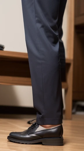Japanese Girl sees the ghost and pees her black palazzo pants until her pants are wet in fright.