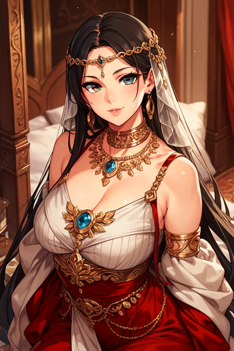 best quality,masterpiece,realistic,1woman,yujie,upper body,closed mouth,Earrings,Necklace