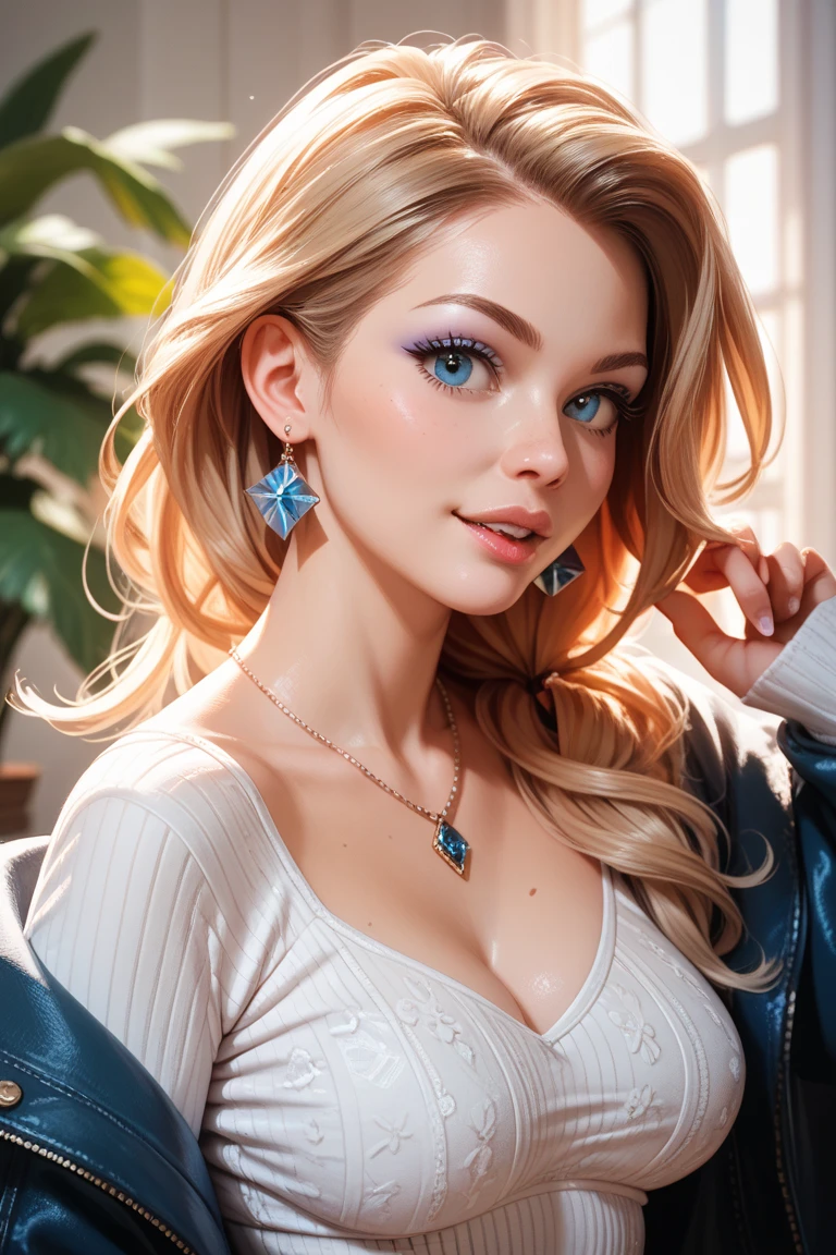 anime style, a closeup of a cartoon of a woman with ears and rabbit tail, with rabbit tail, with rabbit ears, girl design, mara, portrait, giesha, anime image, long hair, pink hair, hair covering ears, happy, polished and powerful look, exotic, tall