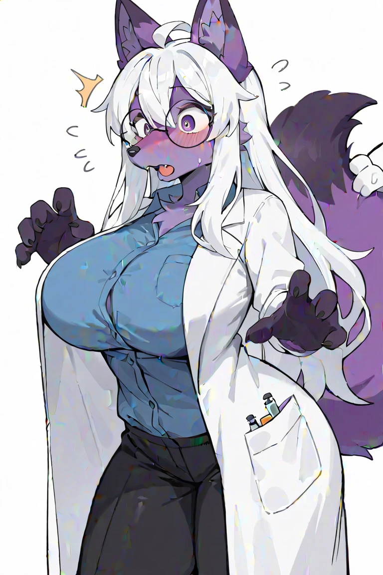 ((made by zackary911:1 art style)), ((adorable cute cat face)), (colors her skin and face purple:1), focus on the female furry cat, ((small and tiny cat female body)), ((superiority and perfect body) ), ((female bald cat face dressed only in a white scientist's lab coat and a Micro Bikini :1)), ((no hair anywhere on her body, no skin, total baldness, baldness:1)), masterpiece, Best quality, purple body and face color, a furry and feminine woman is a cute cat with purple hair, orange cat tongue, no hair anywhere on her body, pink cat nose, bare skin, big thighs, big tits and natural, big breasts, ((Hourglass figure)), (1.4), huge , thick, thick body, sexy massive female, Perfect body, big breasts, big ass, Perfect body, masterpiece, Best quality, full figure, voluptuous SEXY body, smooth. Perfect, athletic body, purple nipples, large oval eyes with black sclera and white pupils, orange tongue, ((purple inside her cat ears)), light pink cat nose, black and white eyes, ((long tail of dark purple color)), purple vagina, ((completely smooth face)), ((violet female sphinx cat face)), ((sphynx cat head)), orange cat tongue, adorable face, ((Cute face)), voluptuous cat woman, ((white scientist lab coat)), furry cat with an happy face expression, ((happy face)), happy face, venus Perfect body, ((only 2 cat ears Normal purple, no hair on the head:1)), purple nipples, completely, high quality, masterpiece, adorable and sexy, Beautiful adorable Perfect body, violet color of the body and the face, big black eyes with white iris, cat mouth, cat teeth, bald body, on a romantic date, ((made by art style zackary911:1)