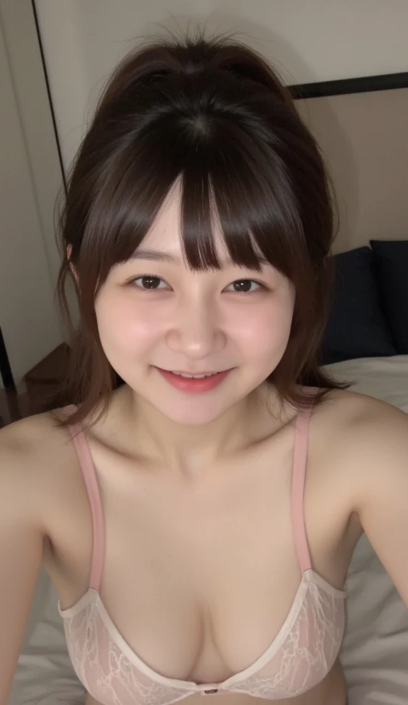 (8k、RAW Photos、Highest quality、masterpiece:1.2)、((naked、Flat Chest、Make your face bigger:1.3))、(Realistic、Realistic)、1 girl、(cute、smile、bangs、Bathtub、relaxing after a hot bath)