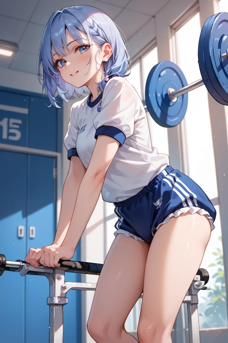 Youmu,

((((This is a very cute gym uniform)))),
, 

(((crystal white ankle socks))), ((sneakers))