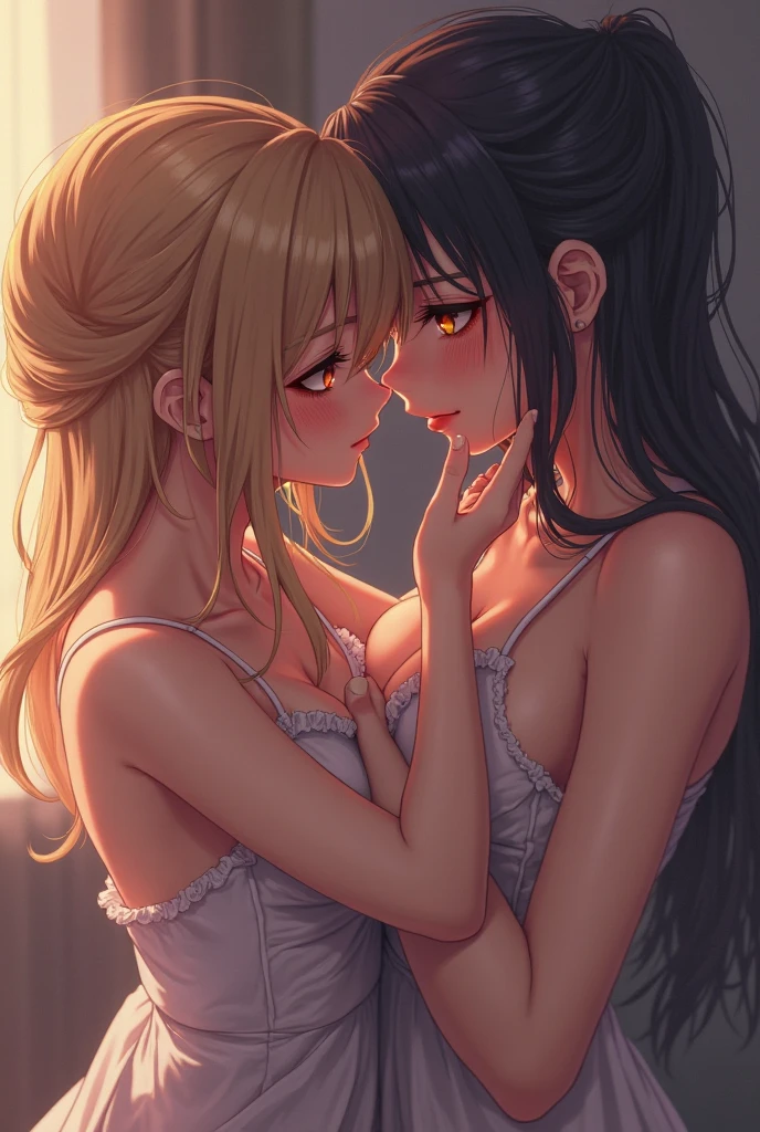A sex scene between two female characters