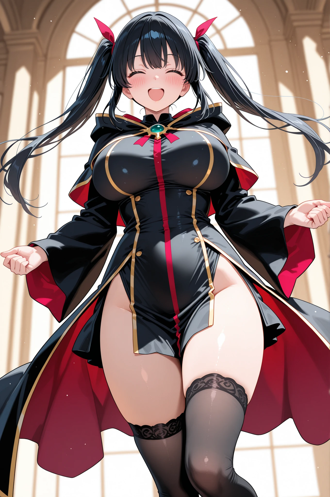 ((Heart-shaped pupil))、smile、park background、night sky、Yandere state、a beautiful woman with big breasts、long hair down to the waist、black hair、Slut、undressed clothes