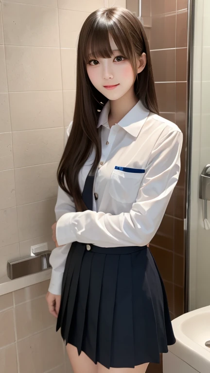 beautiful korean woman in school uniform, standing in front of a bathub, girl wearing wet , seethrough , 18 yo, leaked photo, portrait of a female model