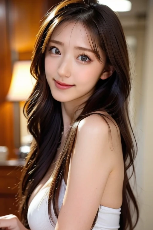(((8k,Attention to detail,Attention to detail、highest quality,masterpiece,Attention to detail,alone))),RAW Photos & Realistic atmosphere,Beautiful dark eyes,Mouth Details,Glossy Lips,Thin eyebrows,beautiful Eyes、Soft white skin that shines in every detail、Her deep black eyes are very beautiful,Lip details、Very beautiful face,Very beautiful face、A vivid face,beautiful, Glowing Lips,beautiful Eyebrows,Infinite Reality, Realistic Young Gravure Idol,Very cute woman , Young Gravure Idol, Young Gravure Idol, とても美しくてかわいいbeautiful 21 year old beauty,Incredibly beautiful and elegant,beautiful 21 year old beauty,Natural soft light,(Shiny Hair,,beautiful and kind eyes:1.5),A kind smile,Shapely breasts,Long Hair,beautiful posture,No makeup,A little look at the camera,Red Shirt,