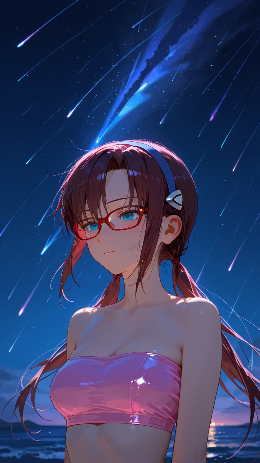 Cinema Lighting、Focus,Precise focus,(Key Light：front, Auxiliary Light、Backlight、Shadow、), Accurate human body、squat,Showing genitals,Have lewd hair,nude、Correct five-finger、 (((Oilskin,Glowing Skin、Realistic skin texture、Beautiful skin in every detail、Glowing Skin、Glowing Skin))) Mali、Red glasses, Long black hair,Highest quality, masterpiece, 32K, sexy, Charm, Cleavage, , Butt, Thigh-high socks, blue eyes, Pink outfit,((Big Breasts)),psychedelic(Orgasm:1.4)
