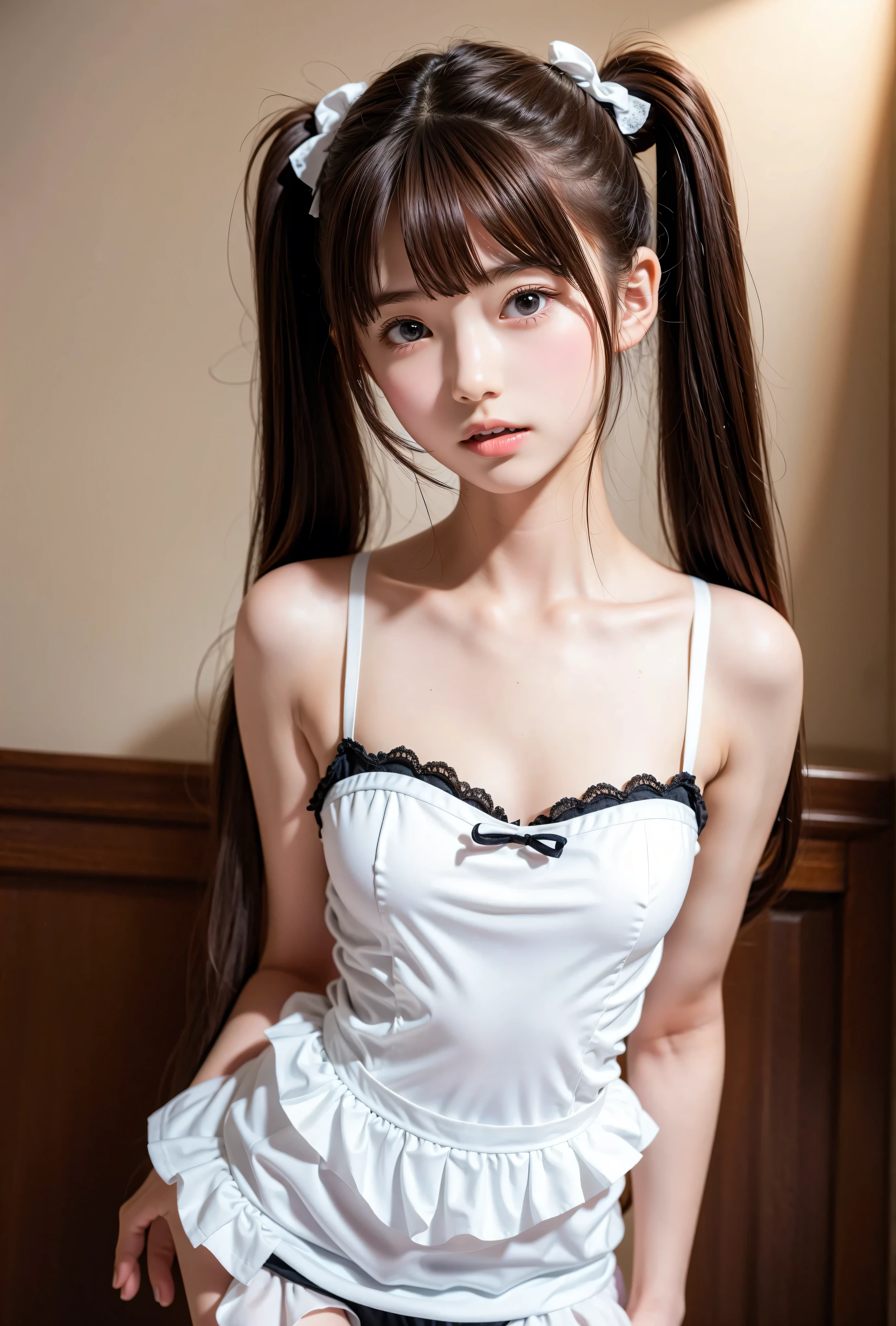 8k、cute、Adult Girls、Plump、gravure、detailed、Braid your hair in an intricate way、stockings
