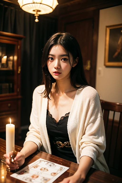((Realistic lighting, Highest quality, 8k, masterpiece:1.3)), Beautiful widow in an elegant black dress, Cute Beautiful Mature Woman、Wearing a black jacket、 (Wearing ultra-realistic pantyhose)、Elegant pearl necklace、Ephemeral expression、Funeral、、sad、Ephemeral、My heart sinks、With tears、