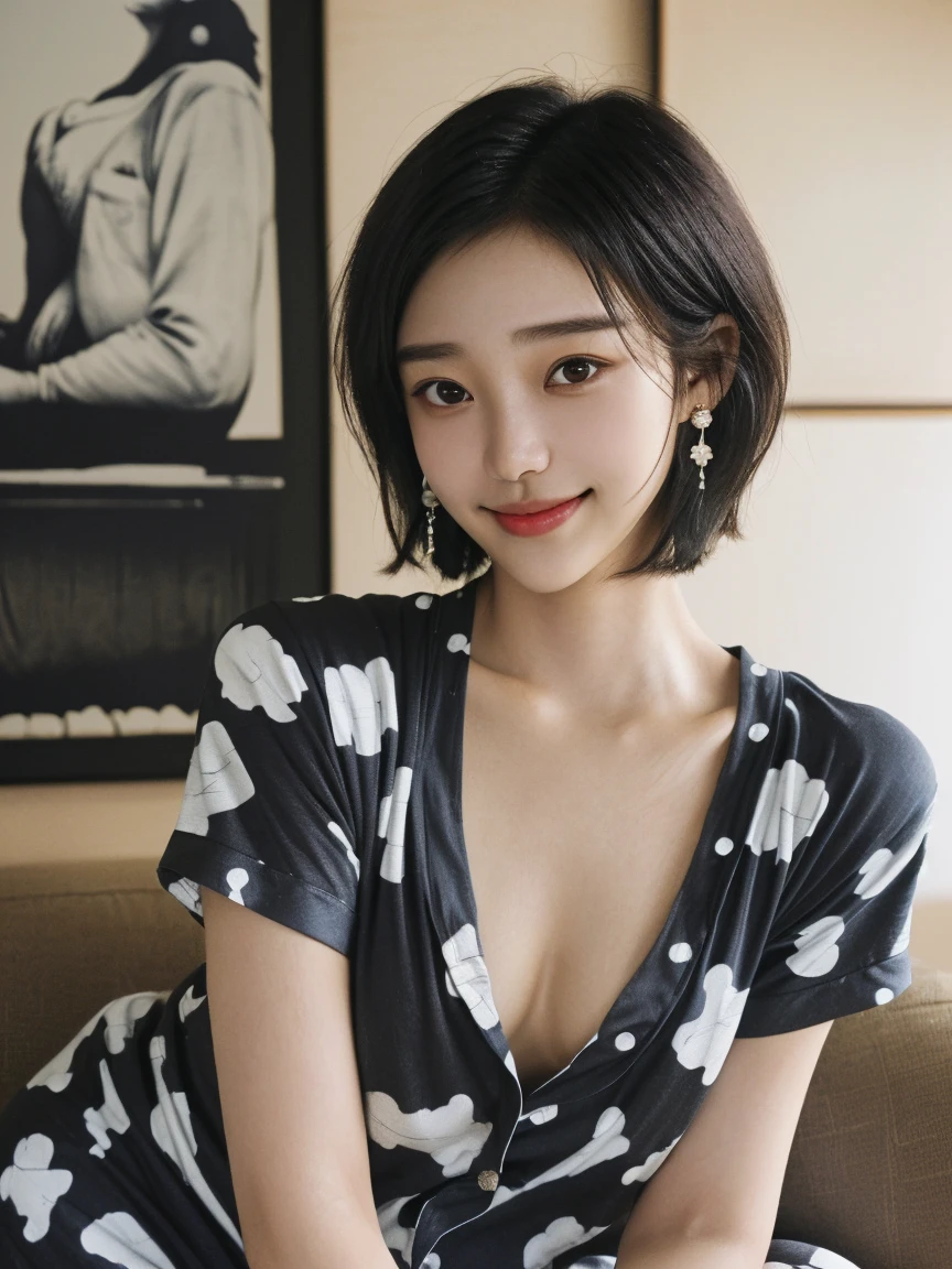 Adorable, Seaside, Japanese Girls, (Portraiture, close:1.2),Exposed forehead,Short Bob Hair ,( cheek,Glossy Lips:1), All Nude, View your audience, ,Sweaty, (Baby Face), (Embarrassing, Troubled face:0.7), (Pale skin:1), sunset, catch_Light, (Thin pubic hair)、Staring straight ahead、Spread your legs、A large erect penis is inserted、Glossy red lip gloss