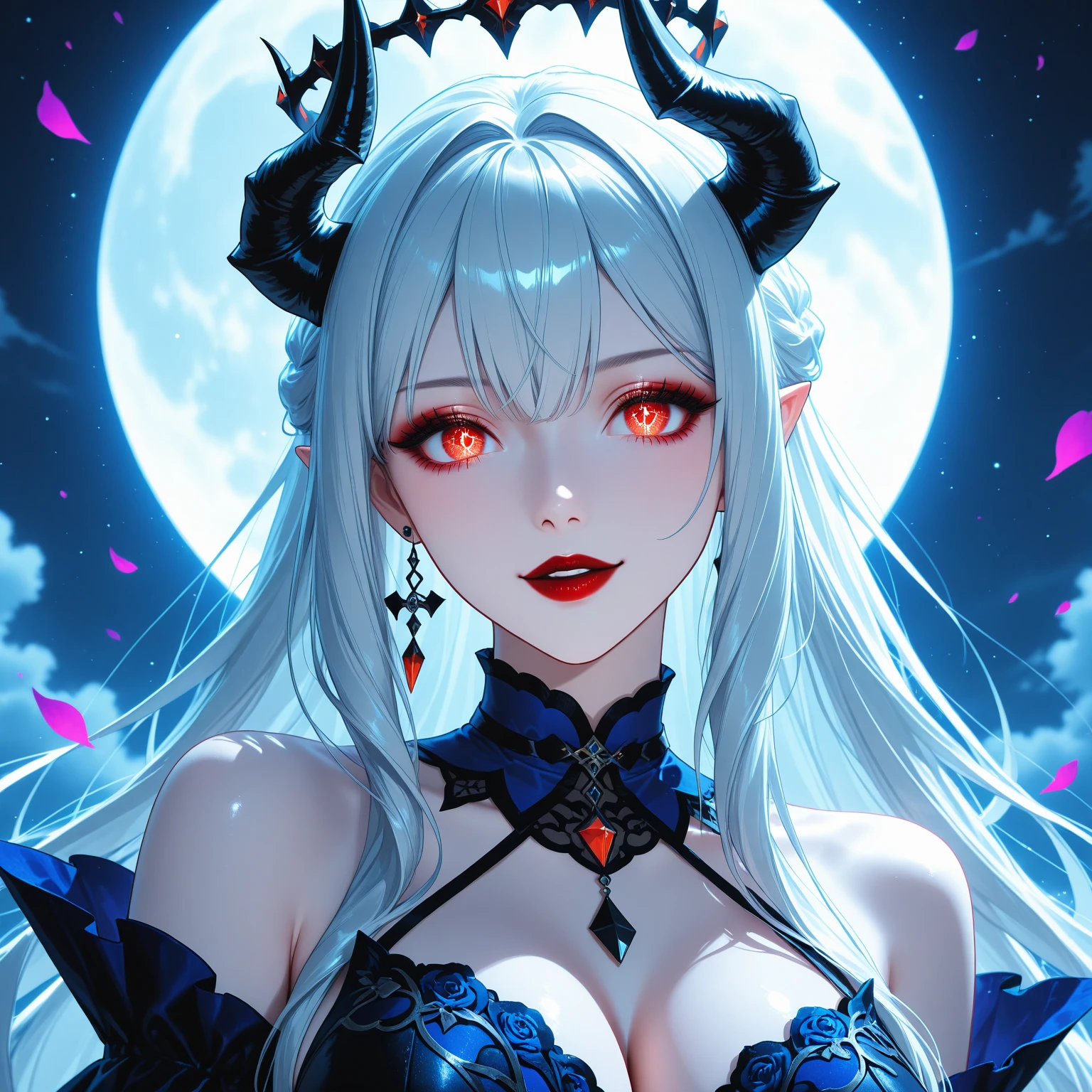 Anime wallpaper anime hd wallpaper anime hd wallpaper, detailed art of onmyoji, de Arknights, Intricate Yandere, blood moon tentacles!!, Detailed key anime art, will tear the fallen blood, demon anime girl, Shadowverse style, Gapmoe Yandere Grimdark, official work, anime key art, anime key visual concept art, queen of spades,(masterpiece,The best quality)Tall and thin figure,The height is about six feet.。pale skin,With a slightly morbid tone.,The hair is turquoise blue.,with two pigtails, the eyes are blue,There was a strange glow shining,The wings are asymmetrical.,The right wing is a little larger than the left.,The skin on the surface of the wings appears gray.。The hands are also different from those of ordinary people.:One of the hands seemed extremely sharp.,Fingers are thin and crooked.,Shining with metallic shine;The other part is relatively normal.,The five fingers exhibit the characteristics of a human hand.,The tail is similar to the tail of a reptile.,The surface is covered with fine scales.,the same gray。The end of the tail is very sharp.,A mix of human and non-human characteristics.,Gives a strange and disturbing feeling.。