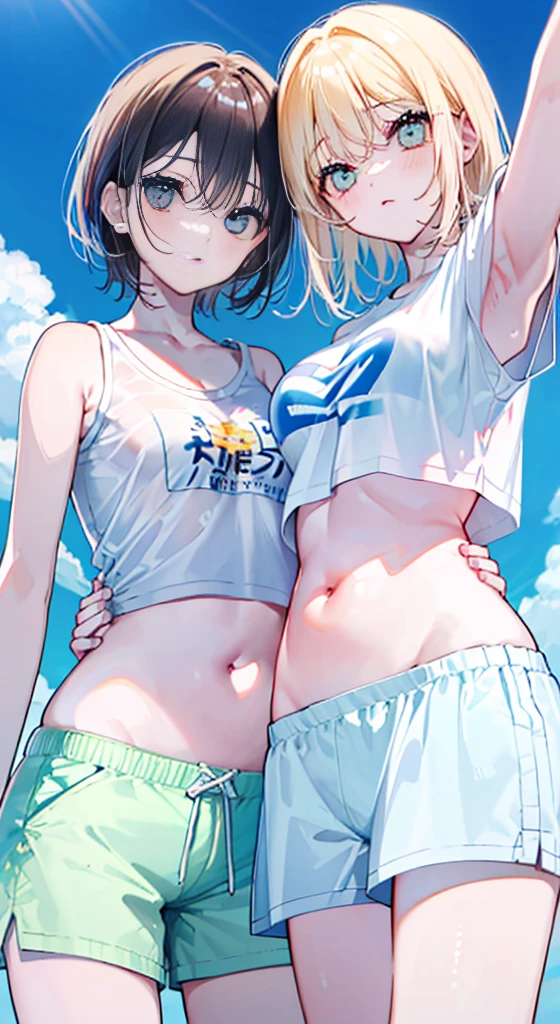 Two Women, Asuka Shikinami and Rei Ayanami, Having anal sex outdoors、Anal Release, smile, excited, incontinence, Double Peace Sign