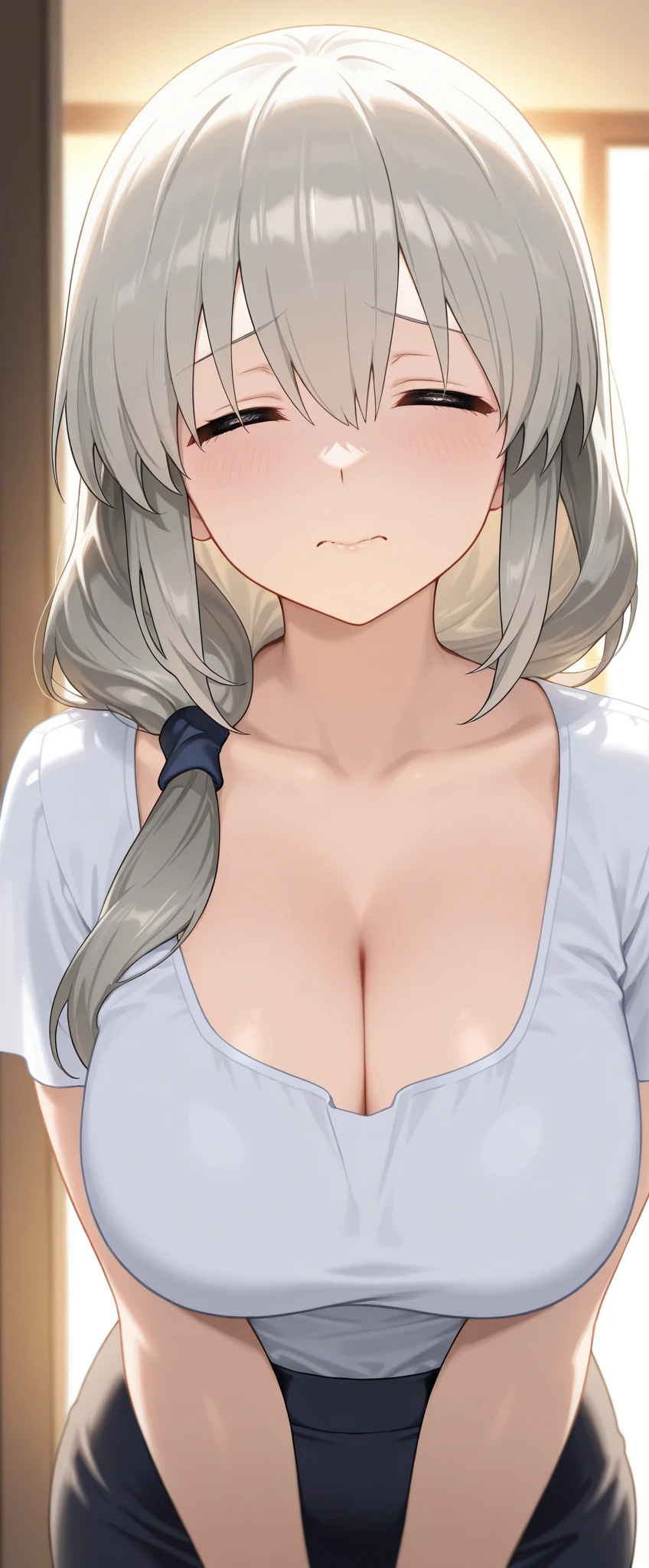 ((Best quality)), ((masterpiece)), (detailed), March 7 fondles her breasts