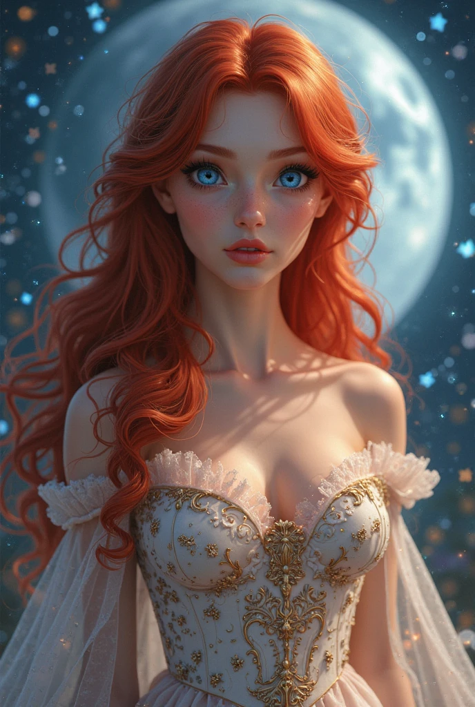 Super ultra Quality,Greatest detail,Masterpiece,ultra high resolution,ultra realistic 8k cg,Ultra Masterpiece,high end resolution,Imagenarium,amazing,dreamlike art,A lanscape surround blue cosmos resonate the moon, a fantasy world with a wide stunning views,professional art,