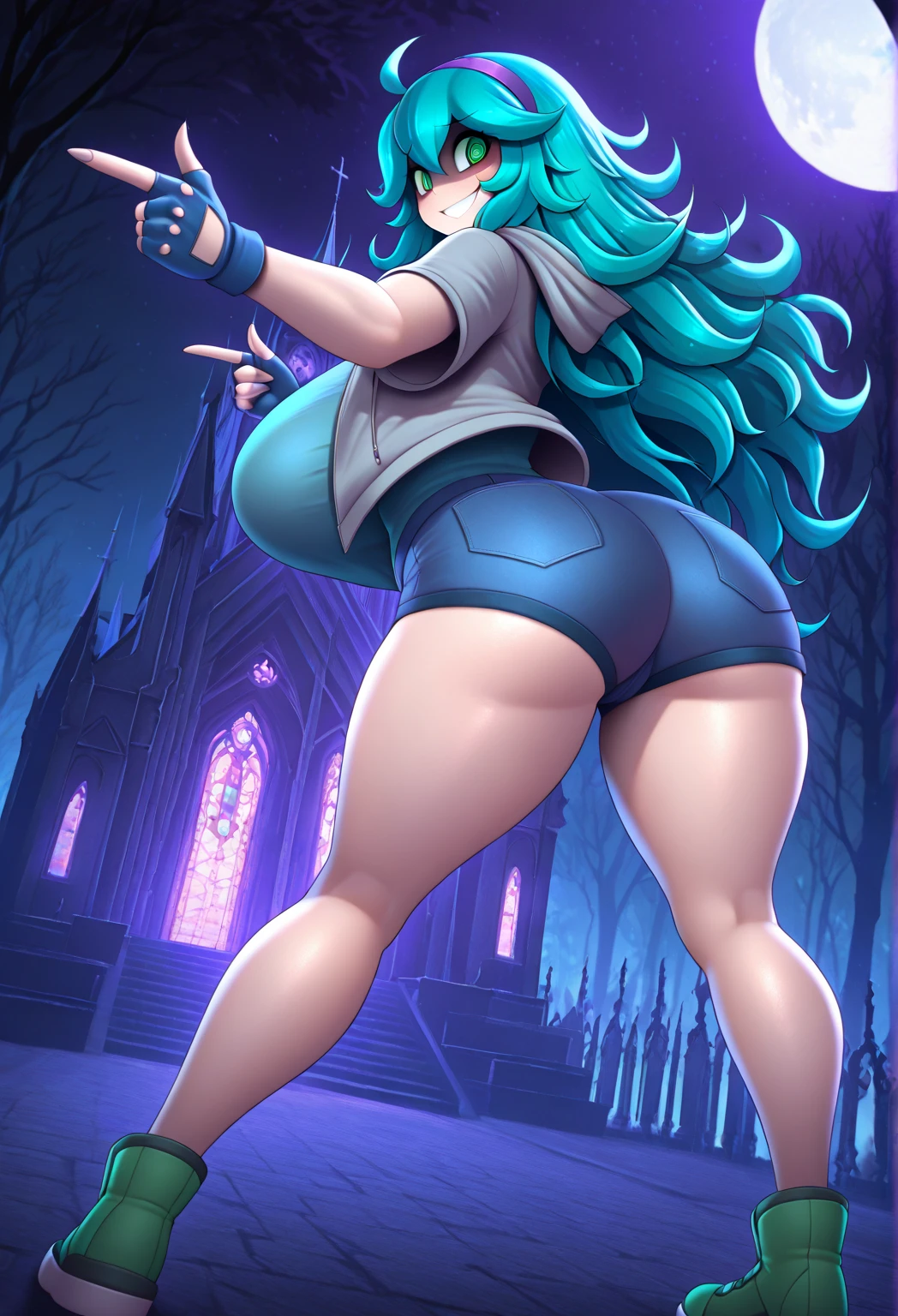 score_9, score_8_up, score_7_up, score_6_up, uncensored, olgamarie, yellow eyes, white hair, long hair, side braid, BREAK, best quality, high resolution, (detailed eyes:1.3), perfect lighting, (perfect hands, perfect ???????), 1girl, solo, breasts, looking at viewer, large breasts, huge breasts, full body, thighs, boots, groin, book, thigh gap, gem, floating, wide hips, open book, magic, floating object, bare hips, messy room, paper, spotlight, (fantasy illustration:1.3), depth of field, cropped hoodie, black bikini, long sleeves, floating book, hollow eyes, smirk, HDR, 4k, realistic,