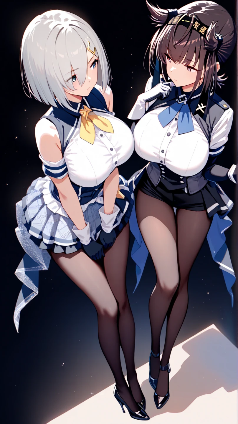 Bust Chart、Inner thighs、(Three Girls、3girls),blonde、Black Hair、Brown Hair、Bunny girl、White rabbit ears、Wrist cuff、Huge breasts:1.5、Saggy breasts:1.5、Long chest:1.3、Saggy breasts:1.5、Everyone please line up facing forward、(Mature Woman、Mature Woman:1.3)、Cabaret Club、White bunny suit、Black bunny suit、Light blue bunny suit