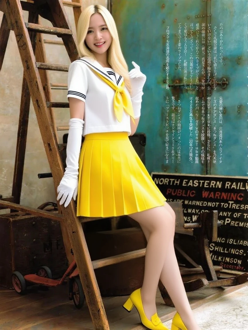 Jennette McCurdy, Krankenschwester, Mittlerer Schuss, Meisterwerk, ultra-detailliert, ultra realistisch, full entire body, (((Foto, 8K))), short tight skirt stockings, cleavage,