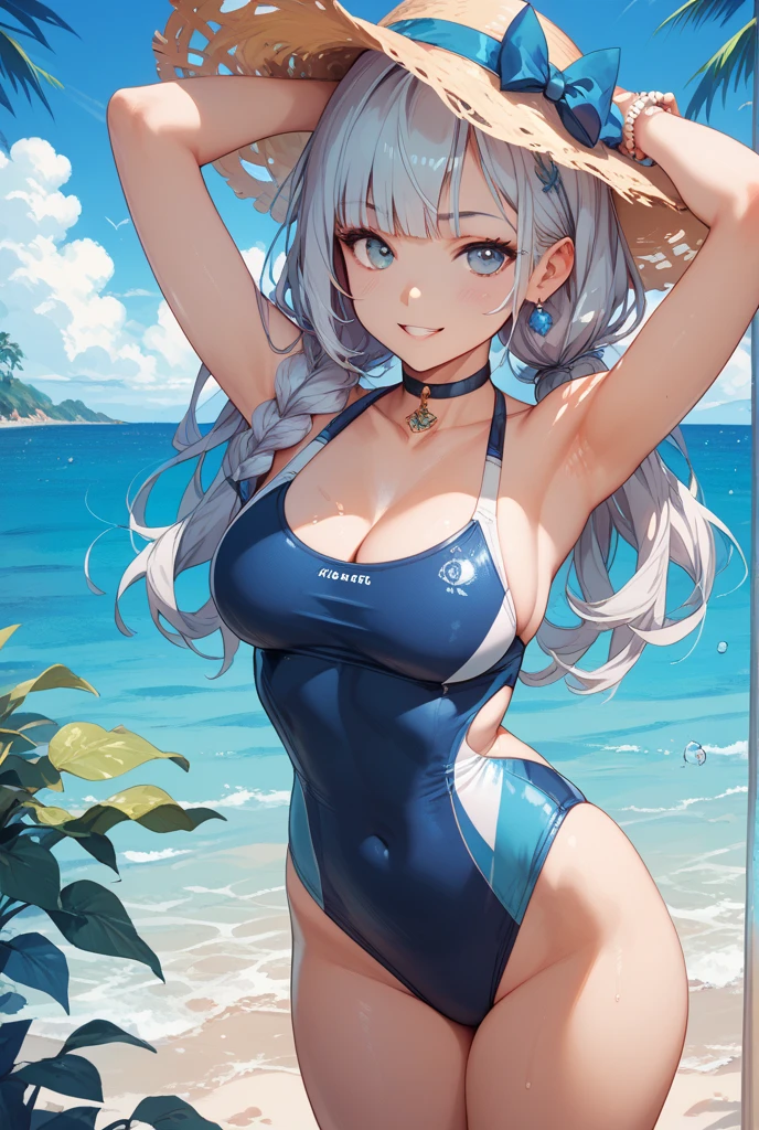 highest quality、High resolution、detailed background、beautiful and detailed face、beautiful and smooth skin、skin texture、professional lighting、Beautiful teenage girl、(huge breasts: 1.1)、
emphasize the chest、touch my chest、show one&#39;~ side、Sleeping on the sand、lying on the sandy beach、look at me with a provocative expression、
waikiki beach、micro bikini、sexy bikini、cute hairstyle