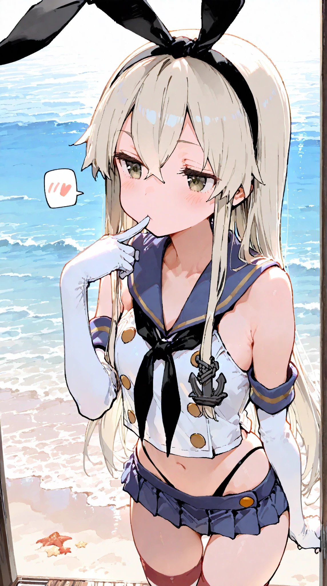 ((Highest quality、、masterpiece:1.3)), Upper Body、Long legs、Sharp focus:1.2, Beautiful woman with perfect figure:1.4、(Smiling:1.2), double eyelid、30-year-old female、Sexy pose、((((Close your mouth、One Woman、Bunny girl,Beach、Tropical、Sandy Beach、Rocky area、Ocean))))