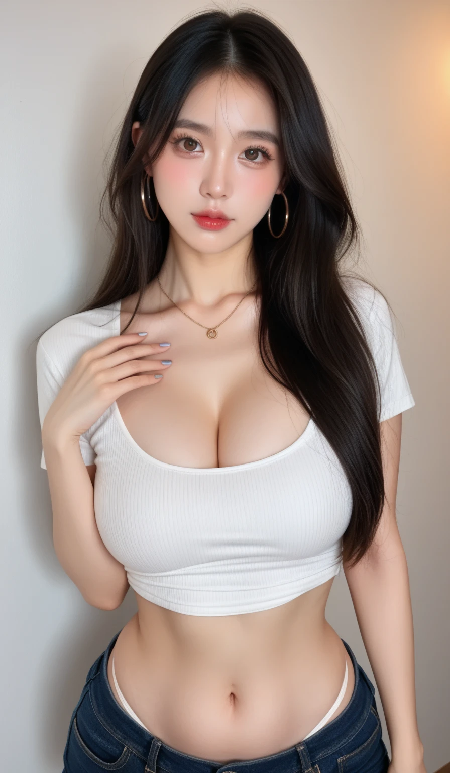 ((Masterpiece)), (realistic:1.2) Masterpiece, best quality, High quality, nonsense, Shiny skin, colorful, Stunning art, best quality, very detailedเกินไป, Beautiful details, Reflective hair, good light, Ray tracing, depth of field, very detailed, illustration, miraculous, great details, very detailed, ((very detailed)), (Beautiful details girl), Beautiful details glow, complicated details, height, Delicate and extremely beautiful, Beautiful details eyes, HDR, round eyes, Detailed facial features, (rounded pupil:1.4) (illustration), (Beautiful details eyes), ((The page is very detailed.)), depth of field, Saori \(blue archive\), long hair, black hair, radius, baseball cap, open clothes, off shoulder, coat, crop top, Chest strap, Snap-fit buckle, black pants, Thigh holster, glove, Chest strap, thigh holster, Snap-fit buckle, blue eyes, smile, beautiful girl, photography
