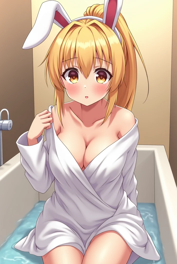 Life activities, 1girl in, ((bath room:1.5)), ((strong breeze)),(masutepiece:1.2), Best Quality,Best Beautiful Girl, High resolution, Unity 8k壁纸, (Illustration:0.8), Perfect Lighting, extremely details CG, (Perfect hands, Perfect Anatomy),model poses,Eyes open,(masutepiece:1.2), Best Quality, Fate Testarossa, 1girl in, a blond,Long hair, Twin-tailed, a black ribbon,((Bunny Girl:1.5)), Park, High resolution, Unity 8k壁纸, (Illustration:0.8), extra detailed face, Perfect Lighting, extremely details CG, (Perfect hands, Perfect Anatomy),masutepiece, Best Quality,Cowboy Shot,red blush,((9 Talents:1.5))、tiny girl,tiny chest,kindly smile、((NSFW:1.5)),