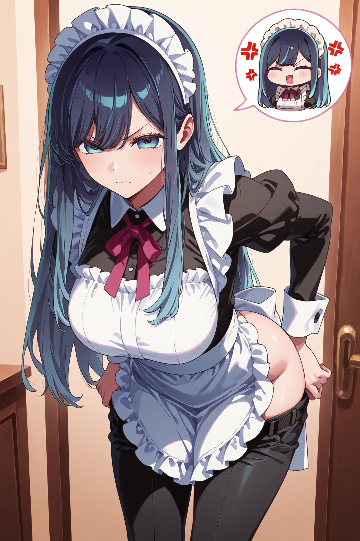 source_anime, empty eyes, Umineko, blank expression, 1girl, (frederica bernkastel:1.0), purple eyes, blue hair, long hair, long bangs, long sidelocks, blue bow, dress, frilled dress, frills, black and white Gothic Lolita dress, white kneehighs, kneehighs bow, mary janes, black mary janes, cat tail, black cat tail, purple tail bow, tail ornament, wide sleeves, full body, fully clothed, (Comic, panels, comic layout, m4ng4, manga:2.0), manga page, comic panels, comic book page, BREAK defloration, blood, blood in pussy, large ass, on back, blue hair, purple eyes, long hair, (blunt bangs:1.0), cat ears, black cat ears, (topless, nude, naked, small breasts, nipples:1.0) cum, sex, (white thighhighs, white elbow gloves, thighhighs blue bow, elbow gloves blue bow:1.0), vaginal penetration, cum in pussy, torn_?????, defloration, deflowered, (cat choker, cat bell, blue bow:1.0), vaginal, ?????, veins ?????, veiny ?????, 1boy, belly button, bottomless, detailed eyes, uncensored, guy on top, guy on top of female, BREAK ass, on back, muscular male, white thighighs, thighhighs blue bow, white elbow gloves, elbow gloves blue bow, black cat tail, sex, vaginal penetration, cum in pussy, vaginal, ?????, veins ?????, veiny ?????, sex, bottomless, uncensored, no face, long hair, blue hair, straight hair, male on top, male on top of female, torn_?????, defloration, deflowered, rating_explicit