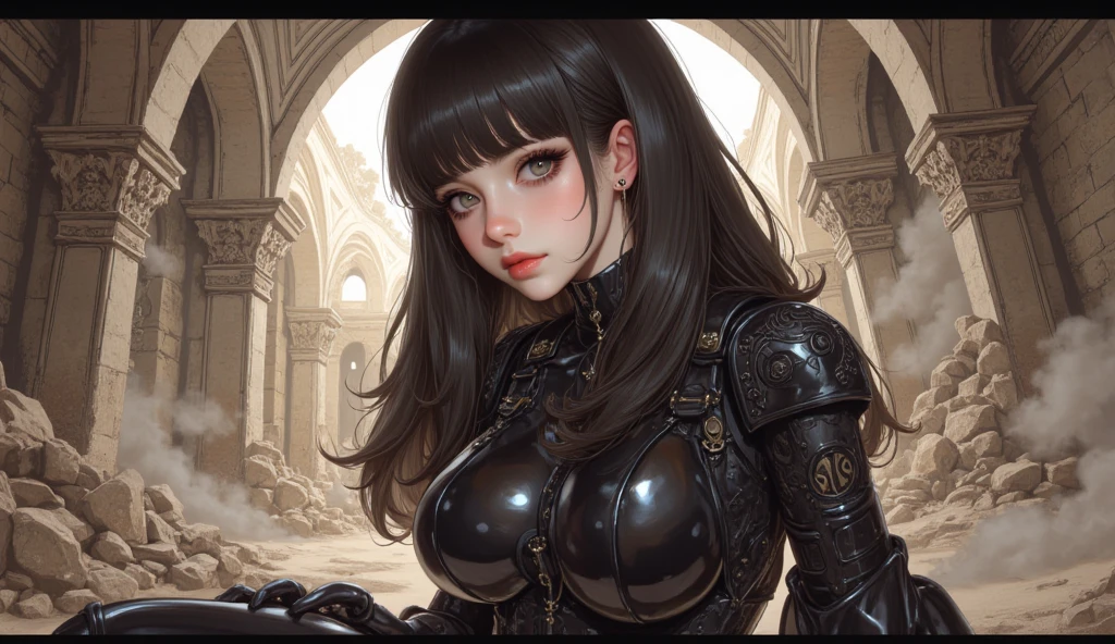  (((1girl))) (((Solo focus)))  (((Dresses like a medieval fantasy dominatrix.))) Design a female anti-hero for a dark fantasy-horror setting.  She is very sinister and sexy.  She looks action oriented and dangerous.  She looks very lithe and physically fit. This is a dark and medieval style horror setting.  This character is darkly attractive and the backdrop is n abandoned mansion.  Use a dark palette for this eerie scene.    (((The character looks like a darkly sexy powerful, dominant woman.)))gothic art, Dungeons & Dragons character portrait, intricate details, ultra detailed, ultra detailed clothes, ultra epic masterpiece, ultra detailed, intricate details, award winning, fantasy art concept masterpiece, trending on Artstation, digital art, unreal engine, 8k, ultra HD, centered image masterpiece:1.2, photorealistic:1.2, girl focus, volumetric lighting, glossy skin, shiny skin, , fantasy artwork, fantasy attire, fantasy adventurer, masterpiece:1.3,madly detailed photo:1.2, hyper-realistic lifelike texture:1.4, picture-perfect:1.0,8k, HQ,best quality:1.0, (masterpiece,fantasy,art, best quality, unreal engine, 8k, ultra HD, centered image, absurdres