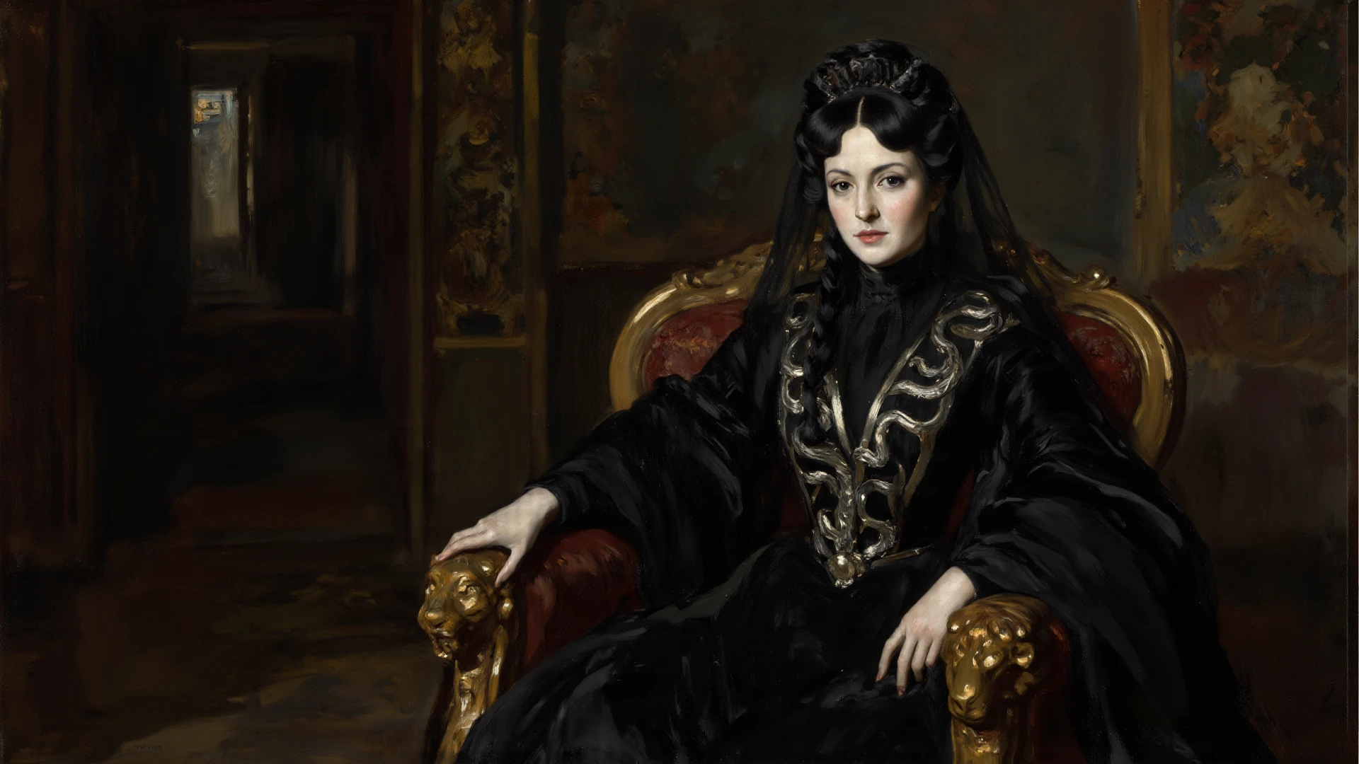 here are (((nude))) women 20yo. ((( massive breasts))), (((hard nipples))), (((massive hips))) (((high heel shoes))), ((hair as bright black ponytail )), (((black pubic hair))) (((sensual))) posing, sitting on a couch in a room, a fine art painting inspired by Karl Bryullov, flickr, figurative art, baroque digital painting, boris vallejo and julie bell, lounging on expensive sofa, paul delaroche, sensual painting, rich deep colour --sq --realxl v1