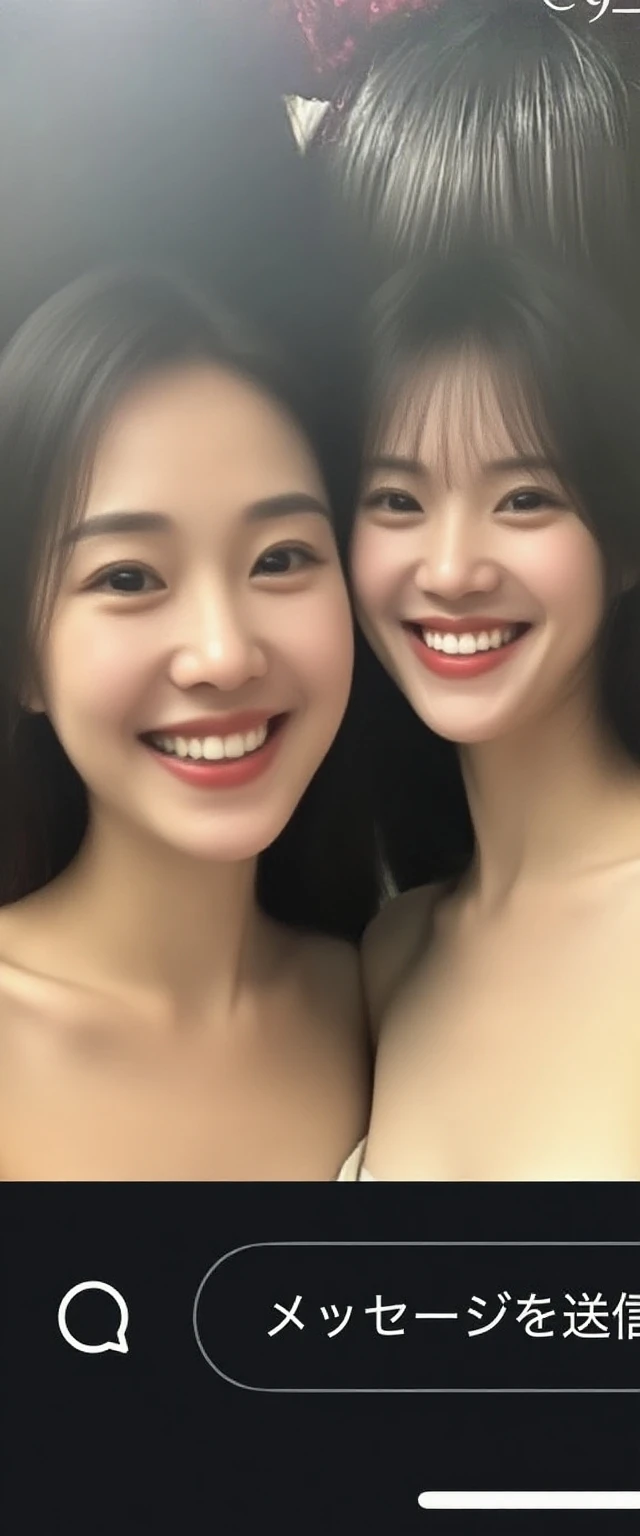 top-quality、masterpiece、a beautiful Japanese 、thirteen years old、(nudity:1.3)、Happy smiling face、((looking at the viewers))、Blushing、cowboy shot, hugging sister