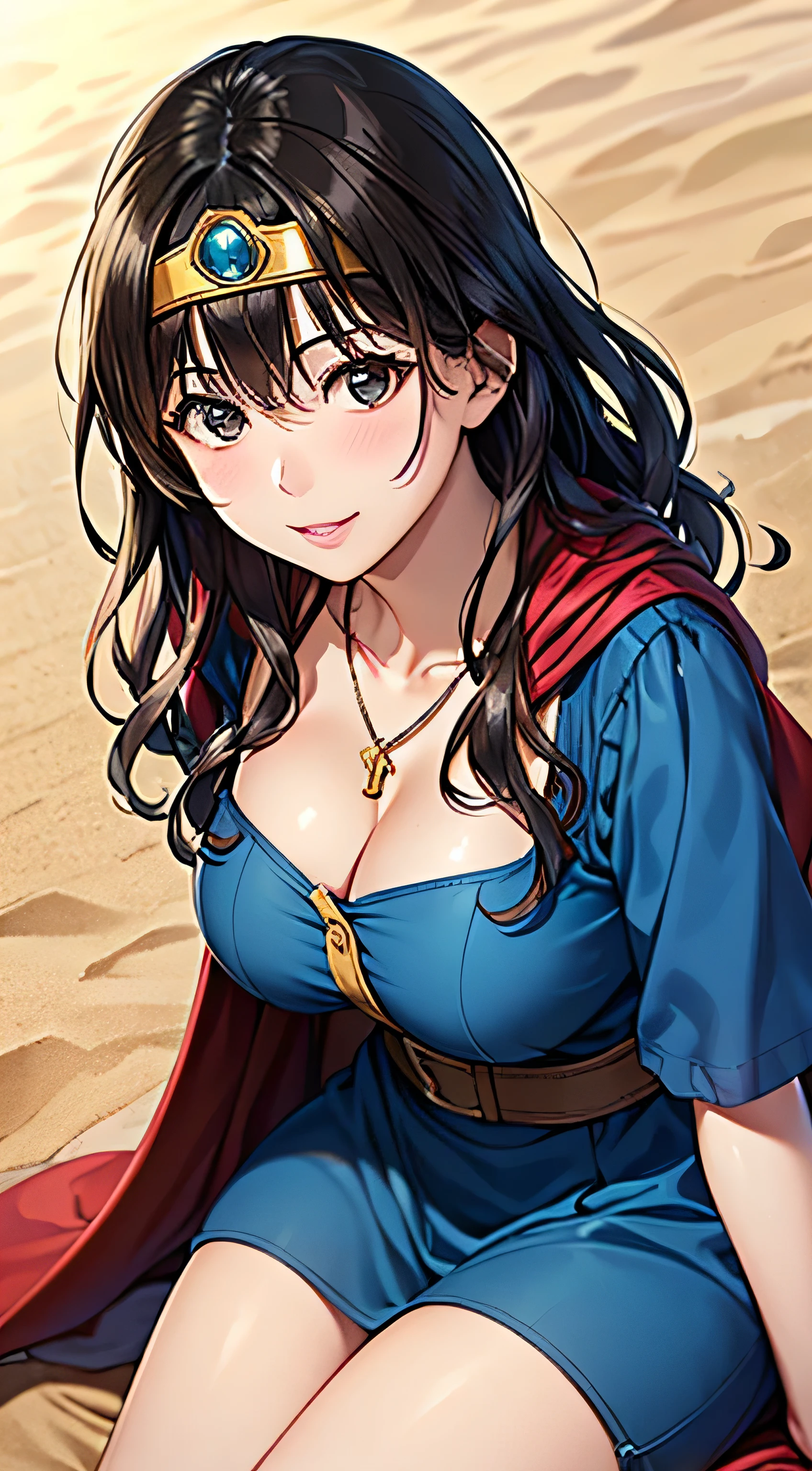 smile, Open your mouth, Selfie,
broken (dq3),Female Warrior,((Highest quality)), ((masterpiece)),(detailed),High resolution,Sharp focus,Perfect Face,{best illustration},(complete anatomy),
(非常にdetailed CG unity 8k wallpaper),(((Vibrant colors))),Official Art,dq3,One girl,short hair, 
shiny 肌,very shiny 肌,Shiny body,plastic glitter 肌,exaggerated shiny 肌,illuminated skin,
((detailedなボディ)),(detailedな顔)), cute,Lewd,erotic,Bold,Camel Toe,(erection of nipple),
Muscular,Perfect Fingers,Beautiful fine details,Symmetrical eyes,
Brown Hair,blue eyes,Gold circlet with blue jewel,Big Breasts,Cleavage,pubic hair,
(背中にsheathに納められた武器:1.1)

Strapless,Blue clothes,Purple Cape,Knee socks,gloves,boots,belt,sheath,肘用gloves, 革のboots, 革のbelt,
((Island above the clouds)(Floating：1.5)),A river that flows through the center of the island,Cascading Waterfall,Vast grassland,There&#39;s a haze in the distance,
Beyond the Clouds,reflection,Breathtakingly beautiful clouds,Dazzling Light,altostratus,Majestic Landscape,
