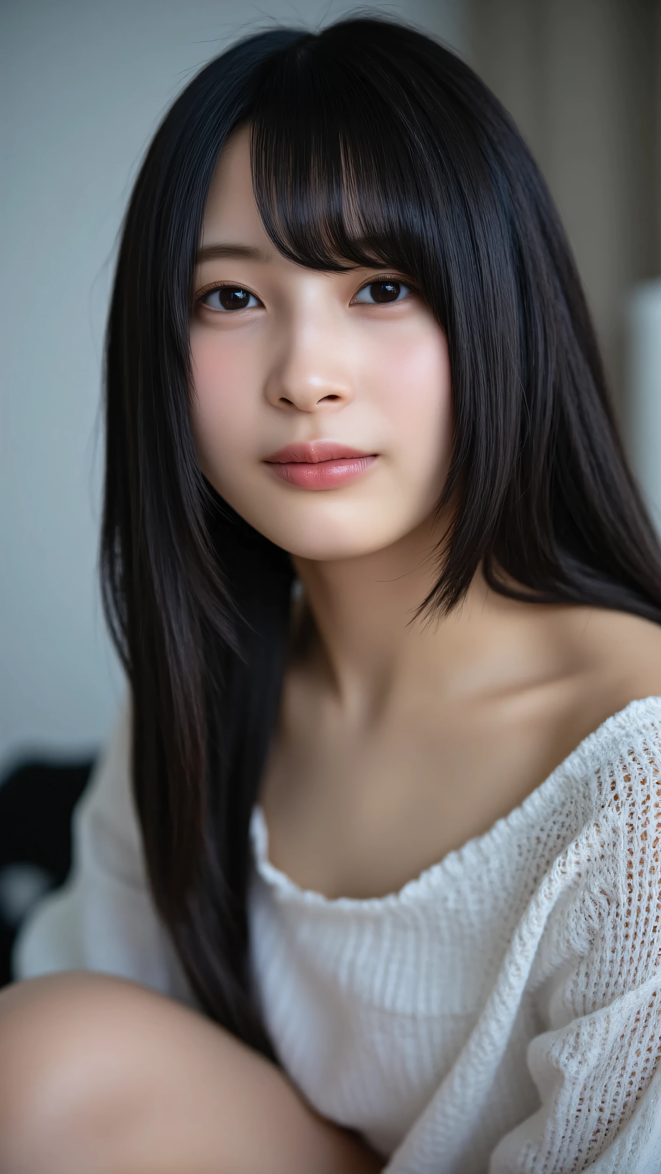 masterpiece:1.3、( Photo realistic :1.4), realistic detailsed , textured skin、 high res,Bokeh, details、(masterpiece:1.3), Verism、(8k, realistic , raw photos, best quality: 1.4), ( hairstyles are random :1.2)、( Highly detailsed faces)、 double eyelids bending both elbows 、((Full Body:1.6)), One Woman、 beautiful Woman:1. 4,2. Woman、 perfect body , Long hair that reaches down to the chest 、masterpiece, top quality ,ultra high res、( realistic :1.4) 、 symmetrical faces 、 The face is very realistic 、photo level、8k 、 full best quality、Sebaceous reflex、 The face is very realistic 、hyper realistic skin 、 realistic light and shadow effects、(( blue hour light )),(( dim light, Soft Writing)),(Pure and elegant),(( Depressed Illumination)),((( Beautiful Thighs))),(( Knight :1.5)),((tunnel)), Gothic makeup , dark makeup,(( messy hair)),(( search 。 hairstyles are random )),((black&Gray hair color))、(( graffiti art )),( blurry background),((Gothic)),((( Stockings ))),( panties ),(( Sexy Poses))、(( chest visible 、 Sleeveless Sweaters 、 is wearing round glasses ))、 Dark Room Table Lamp Light 、 sitting、Legged Naked