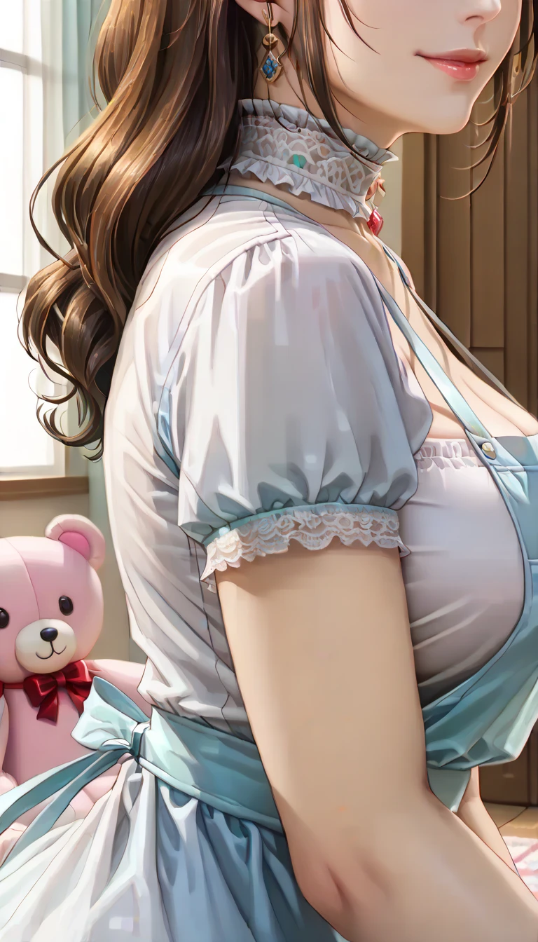 brother and Tall busty sister photo, Hyper-realistic image of a tall 23 year old girl hugging with eight years old boy ,looking at young boy hugging , wearing lingerie, medium brown hair tied, tight glued miniskirt, midriff top with ruffles and tight buttons,huge big breasts,tight clothing, big cleavage,seductive look,red lipstick,licking a pen,blush (best quality, masterpiece1.2), (detailed eye: 1.2),wet hair, camel pives, detailed school background, sister seducing small brother,tall sister molesting young brother