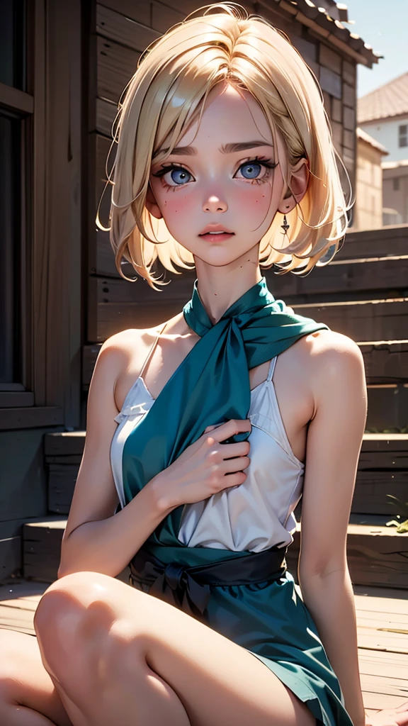 1female，age 5，bit girl，Small ，solo, (Background with：city park，bright park, ）, dynamic angle, ultra detailed, illustration, close-up, straight, only 1 girl, She has blonde hair，（（tmasterpiece），（Very detailed CG unity 8K wallpaper），best qualtiy，cinematic lighting，detailed background，beatiful detailed eyes，Bright pupils，Blue eyes，（Very fine and beautiful），（Beautiful and detailed eye description），ultra - detailed，tmasterpiece，）），A high resolution，ultra - detailed），Flushed complexion，Smile，Desire for dissatisfaction，elementary student，（Wearing：short sundress）, (dress in red color, beauty, vivacious, lovely, slim body, ) , revealing panties [[delicate fingers and hands:0.55]::0.85],(detail of fingers))), skirt lift