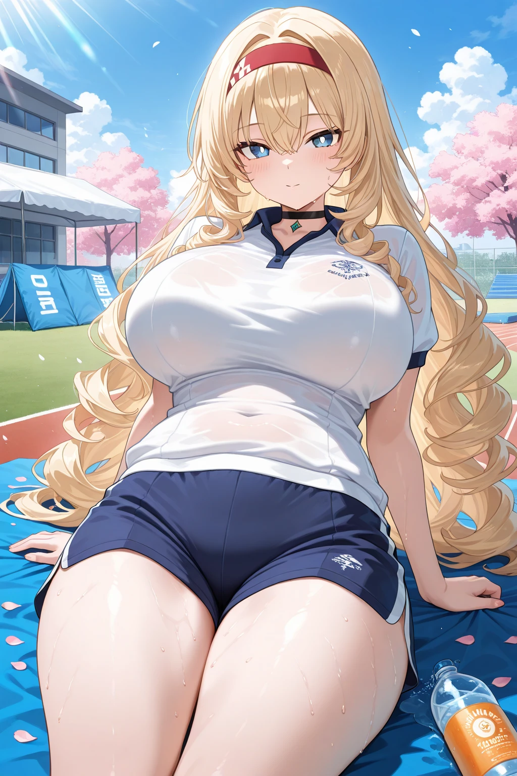 (((Spread your legs、Dark blue sports panties、White short-sleeved T-shirt))、(((Accentuate the crotch)))、Highest quality, 8k, masterpiece :1.3)), whole body, Sharp focus :One Girl,Glowing Skin,SSexy pose,Highest quality,Tabletop,shape,Very delicate and beautiful,Hmph,8k壁紙,wonderful,In detail,Official Art,Very detailedなティッカーUnity 8k壁紙,Incredibly ridiculous,Large file size,Very detailedな,High resolution,Very detailed,Beautiful detailed girl,Realistic,X-ray,The queue is full,(((Dark blue sports panties、White short-sleeved T-shirt)))、(((Big Breasts、blonde)))、(((School、physical education、playground、Ground、outside)))、Stand upright、Cleavage , ((Long golden hair))、Short-sleeved T-shirt、Dark blue sports panties、Sexy pose、Hairstyle: Twin tails、both hands、Wearing socks