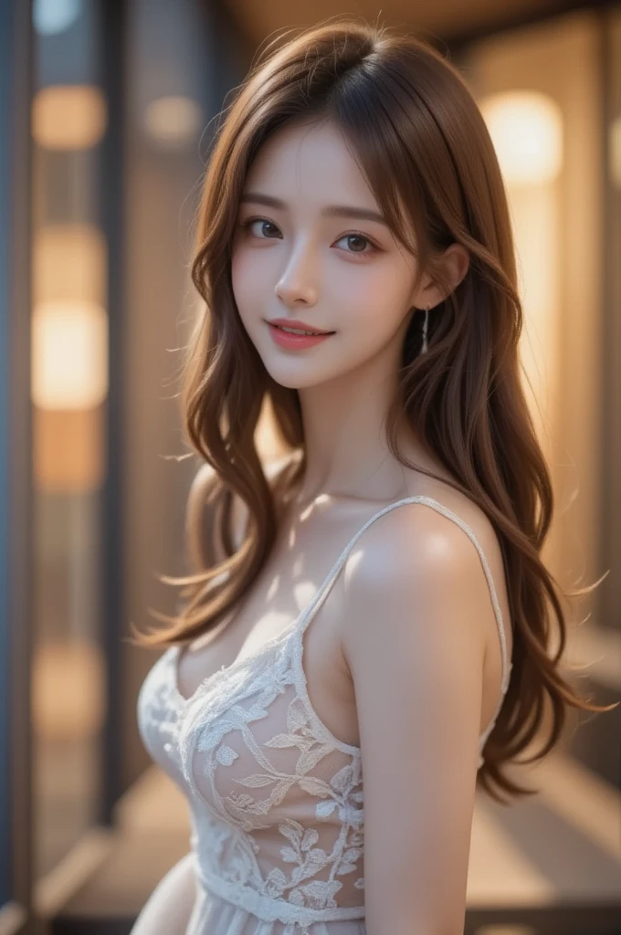 1 woman、((smile 1.6)) 、((Selfie 1.6))、curly hair、With Bangid Chest 1.6))、front、Close-up face、look at the camera(table top:1.3), High resolution, super detailed, Highly detailed CG Unity 8K wallpaper, realistic, Photoreal, Raw photo, beautiful and detailed face, pale skin, fine cloth texture, detailed hair texture, beautiful face, acura, anatomically correct, Highly detailed face and skin texture, natural neck length, (Fair skin:1.2), solo、black haired、japanese women, 18-year-old、detailed eye、cute realistic pictures((smile 1.6｠、in the apartment