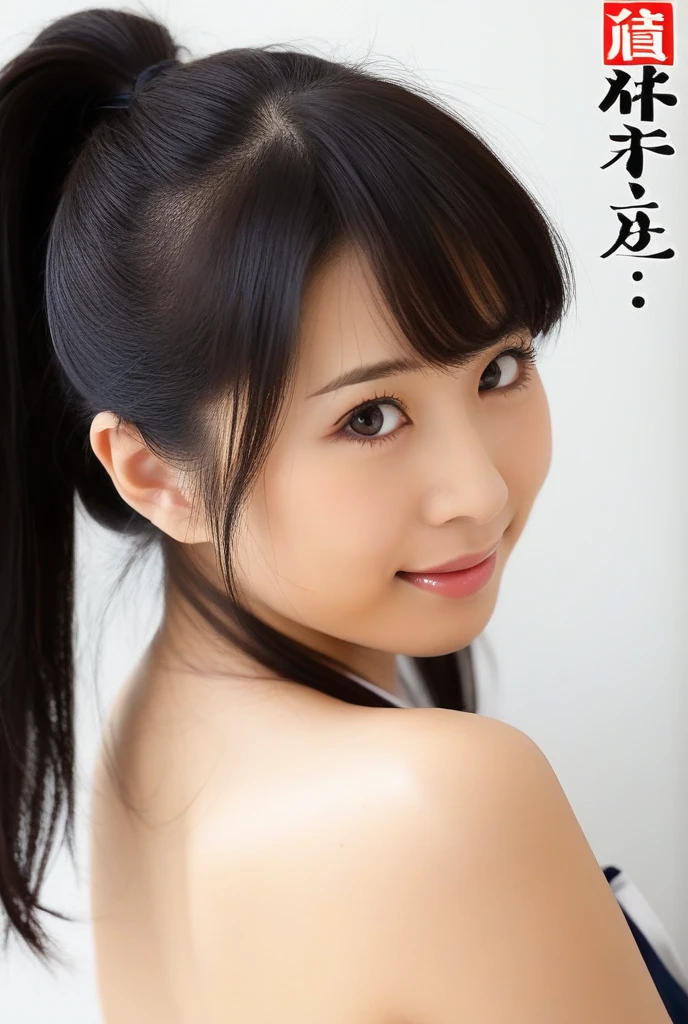 (RAW Photos, 最high quality), (Realistic, Realistic:1.2),high quality, 1 girl，A neat and clean female college student,((Japanese Girls)),Small breasts,Are standing,ponytail,Japanese 