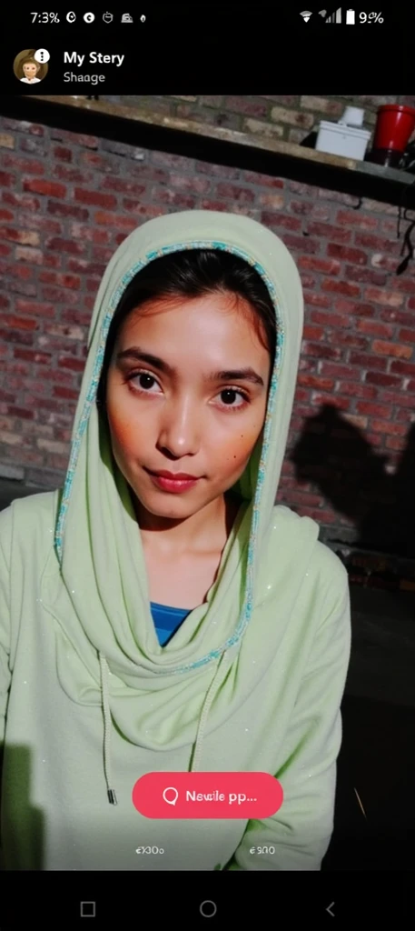 (from behind Closed Out) seductive pose, ((Flat Chest:1.2)), (Happy smile), (((HIJAB MALAY GIRL))), masutepiece, High quality, UHD 32K, Realistic face, Realistic skin feeling , A Japanese Lady, 58 years old matured lady, , Very cute and baby-like face, (((FLAT CHEST))), (Night time at forest), ((look In front  at the camera and SADNESS)), (((GREEN & GREEN FLUORESCENT))), (((CUTE GIRL))), ((GREY FLUORESCENT LIPS)), ((Floral Pattern)) little ((wearing pastel lace strapless bra)), dark night background , black forest night, horror scary place, dark and creepy night atmosphere 