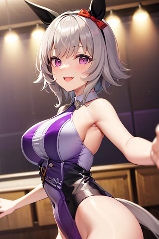 ((best quality)), ((highly detailed)), masterpiece, ((official art)), detailed face, beautiful face, (detailed eyes, deep eyes),(cowboy shot:1.1), sumire kakei, (single braid), purple hair, (lips), looking at viewer, grin, open mouth, tongue out,
(RockOfSuccubus), (red eyes:1.2),middle finger, large breasts, navel,(purple), cleavage, midriff, belt, pants, (tattoo:1.1), pubic tattoo,makeup, (colored skin:1.2), (black lips:1.1),(lipstick), (pale skin:1.3),(spikes:1.2), (musical note), cross-laced clothes, (spiked bracelet), (spiked collar), necklace, bustier, (spiked armlet)
(Music_festival_background:1.4) ,(intricately detailed, hyperdetailed), blurry background,depth of field, best quality, masterpiece, intricate details, tonemapping, sharp focus, hyper detailed, trending on Artstation,1 girl, high res,