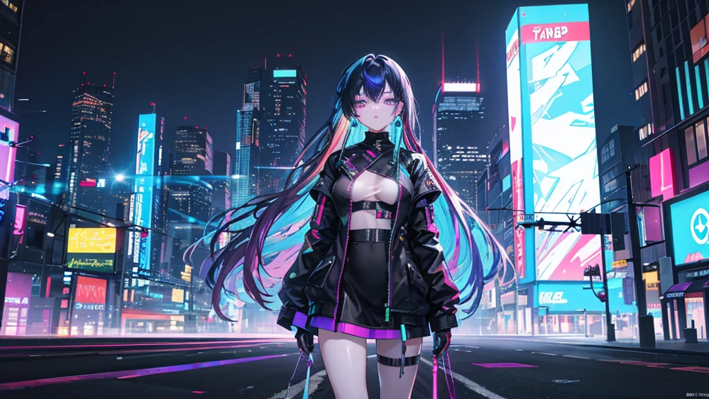 (masterpiece, top quality, best quality, official art, beautiful and aesthetic:1.2), 1girl, glitch art, (digital distortion), pixelated fragments, data corruption,colorful noise, visual chaos,contemporary aesthetics