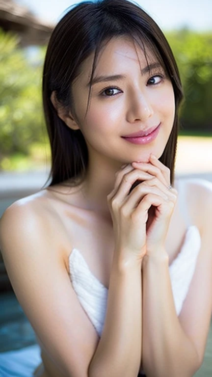 Fashion model 20 years old [[[[closeup cleavage]]]], [[[[boobgasm]]]], [[[[coll]]]], [[[[bshoulders]]]], perfect  eyes, Perfect iris，Perfect lips，perfect teeth，Perfect skin，with fair skin，Long face，slender nose，Soft front light，hdr，Movie girl，Casual，The background is outdoor，Flowers and greenery，（pastel colour：1.2）