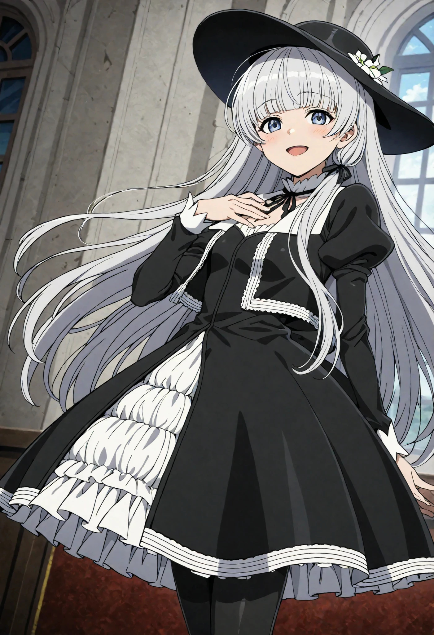 Gretel (black lagoon), Gothic Fashion,black hat,, Best Quality, HD ,masterpiece, High Resolution,,