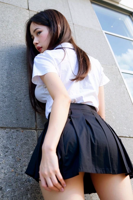 Elementary school AV actress,Show your ass,School uniforms,Young,bangs,(nsfw:1.2)