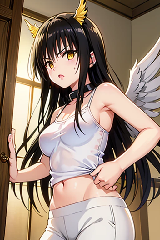 alone, One girl, Onodera Kosaki, Seraphim, tie, smile, View your viewers, sketch, got it, Flat Color, 2D, Anime Coloring, Upper Body, Jagged lines, (White background:1.3),?????,?????,